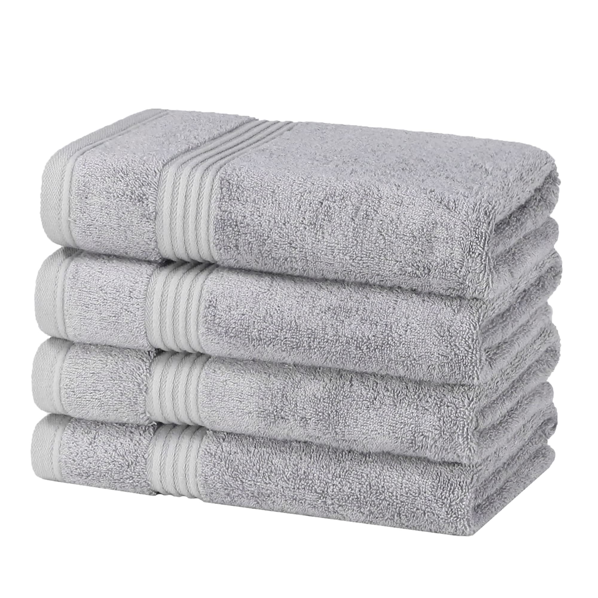 NAJ Towels | Hand Towels 50 x 85 cm (4-Pack) | Highly Absorbent Ultra Soft 100% Cotton Hand Towels | Thick Hand Towels for Bathroom | Hotel & Spa Hand Towels | Bathroom Towels | (Grey)