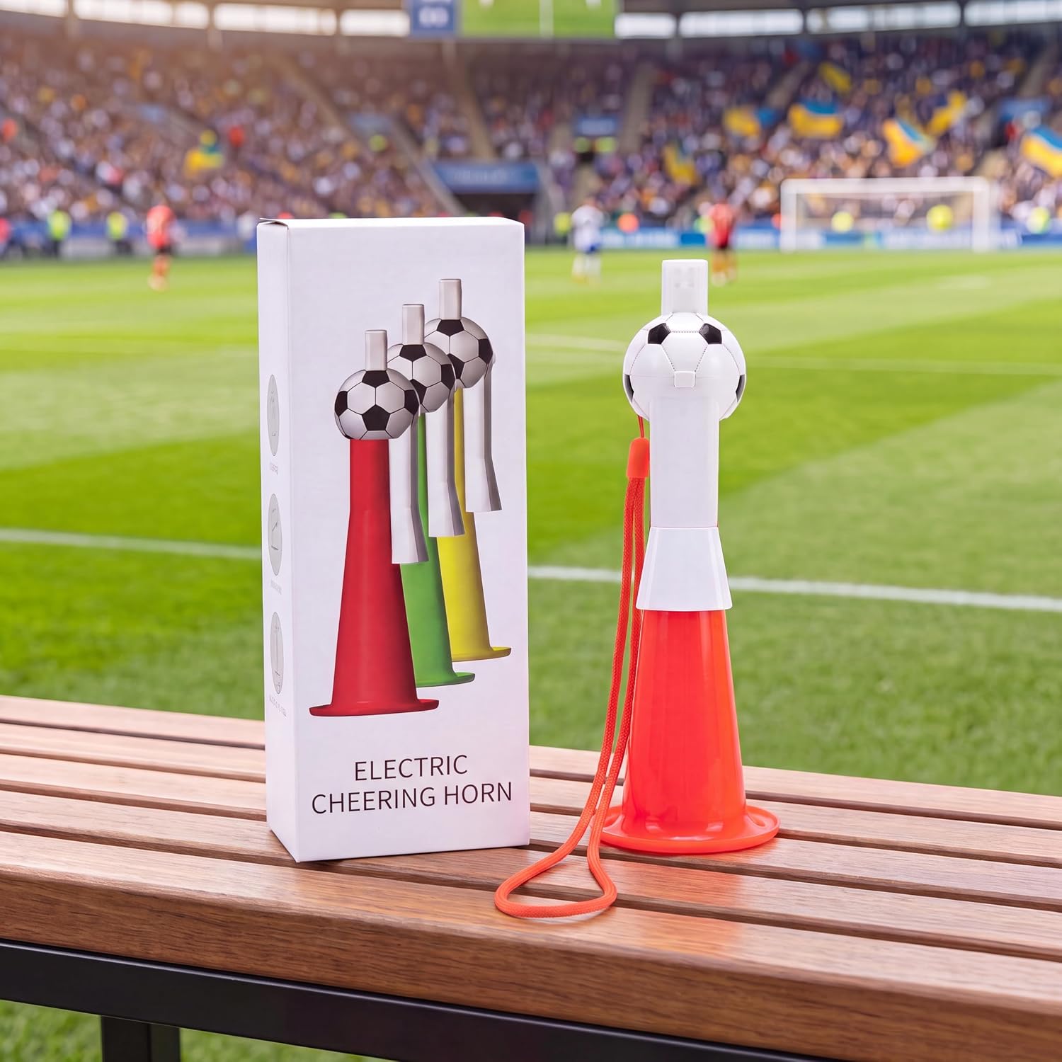 3-Piece Football Vuvuzela Horn Set for Soccer Games