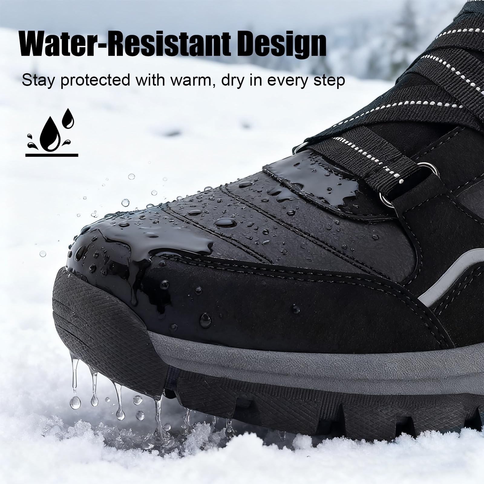 Herren Schneestiefel Warm Gefütterte Winterstiefel