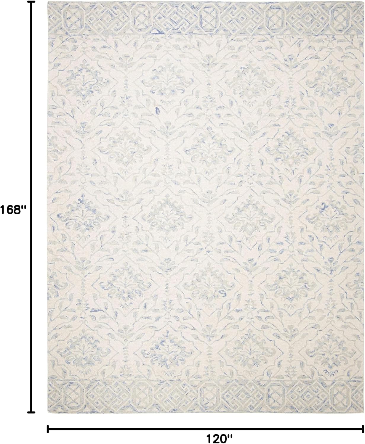 SAFAVIEH Dip Dye Collection Area Rug - 10' x 14', Light Blue & Ivory, Handmade Wool, Ideal for High Traffic Areas in Living Room, Bedroom (DDY901L)