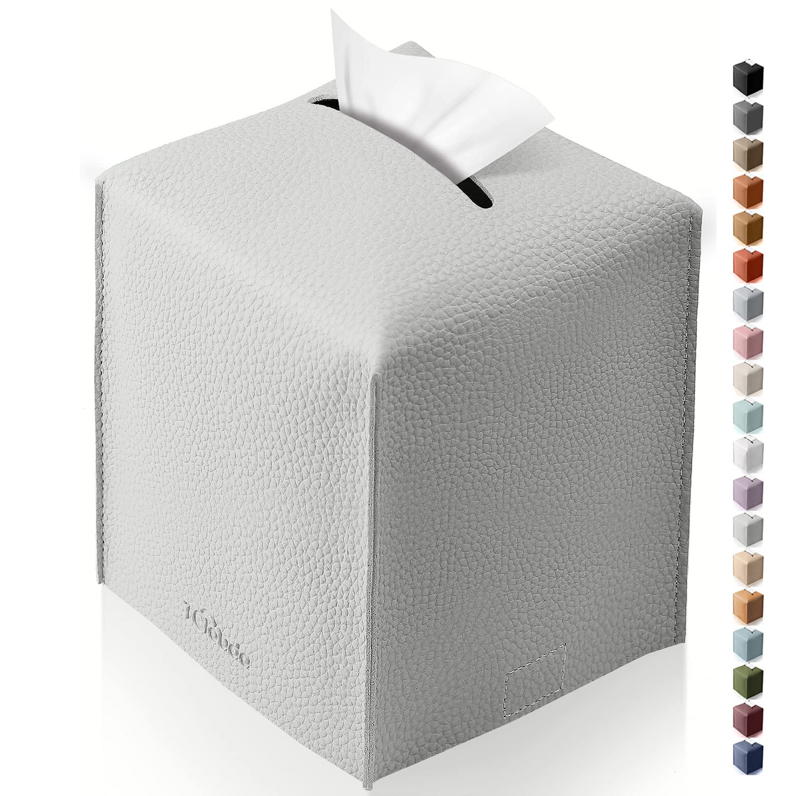 PU Leather Tissue Box Cover - Navy Blue -21