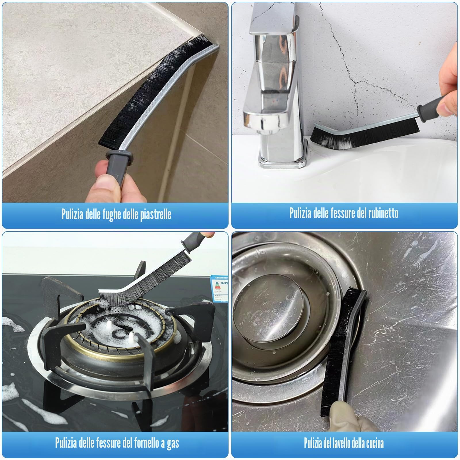 Kit Pulizia Vetri (asta 3,85 m), Tergivetro 2-in-1 con 10 aste telescopiche in acciaio inox, panni in microfibra e spazzole per fessure per finestre alte e vetri auto
