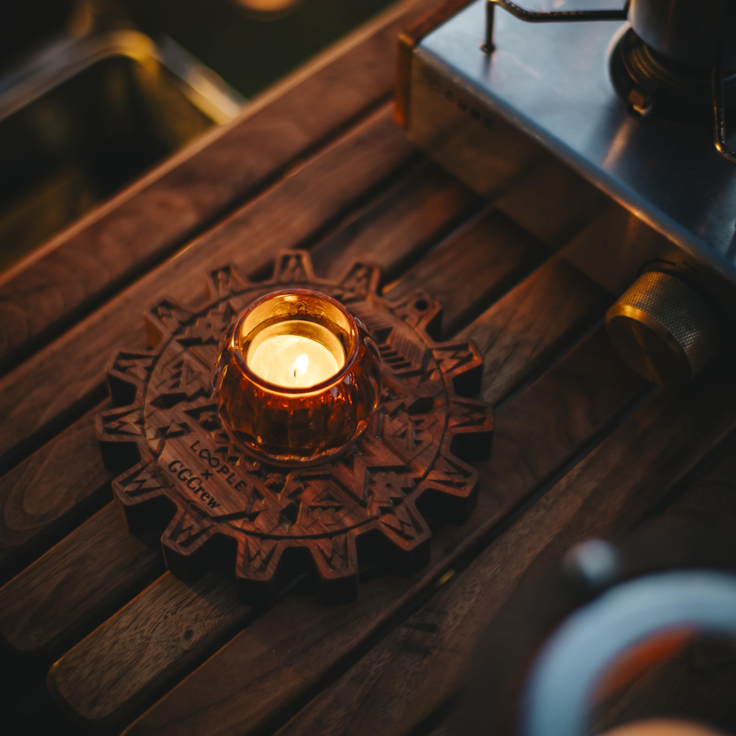 Amazon.co.jp: LOOPLE Outdoor Candle Globe Glass Amber Unscented
