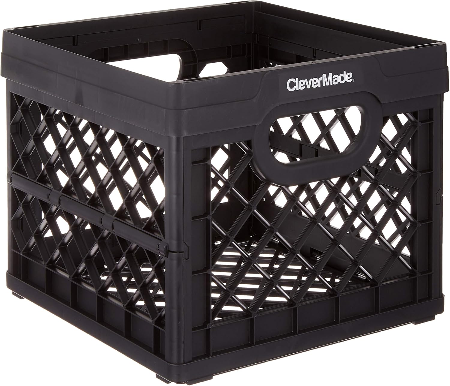 CleverMade Collapsible Milk Crates, 25L Plastic Stackable