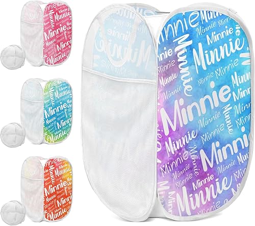 Cesta de lavandería personalizada para bebés para niños y niñas, cesta de lavandería personalizada con asa, organizador plegable, almacenamiento de