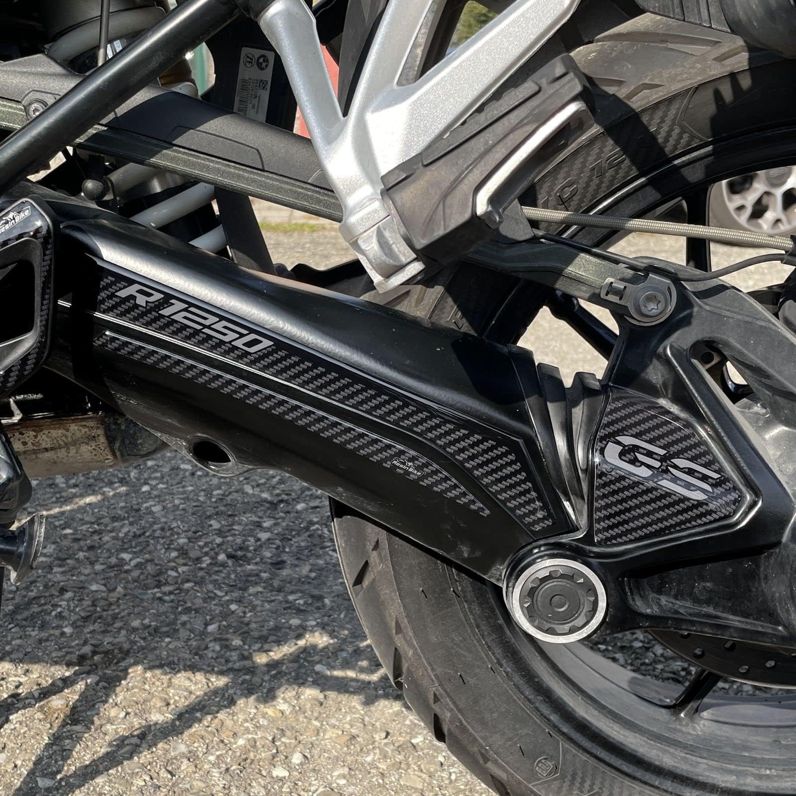 Motorcycle 3D Stickers Compatible with BMW R 1250 GS - GS Adventure 2021-2024. Bike Protection Swingarm from Bumps and Scratches. Sticker 3D Resin Neutro