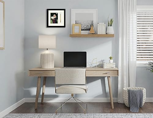 Miniatura 6 de Golden State Art, Marco negro de caja de sombra de 10 x 10 pulgadas, foto de 5 x 7 pulgadas, borla, tapete doble (marfil sobre marfil), cuadrado,