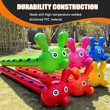 2 PCS Team Building Games PVC Inflatable Dragon Boat School Company Field Day Teamwork Gaming Equipment with Air Pump,Red and Yellow