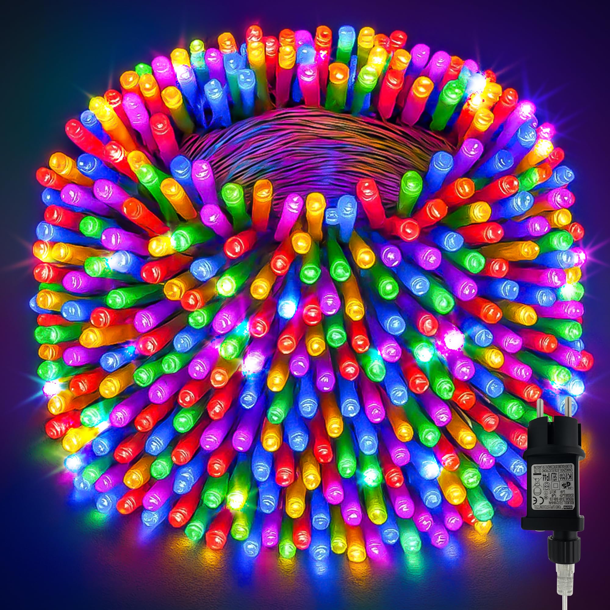 SINGCHUNGTE 500 LED Lichterkette Aussen, 52M Lichterkette Außen Wetterfest 8 Modi IP44 Wasserdicht, Lichterkette Outdoor für Balkon Balcony Garten Terrasse Zaun Camping Tor Hof Party Hochzeit