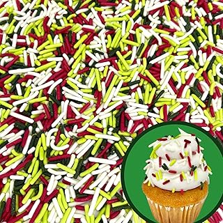 Manvscakes, Natural Christmas Sprinkles, No Artificial Dyes, Gluten Free, Holiday Cookies, Edible, Christmas Cake Decorations, 3 ounces, Nut Free, Baking
