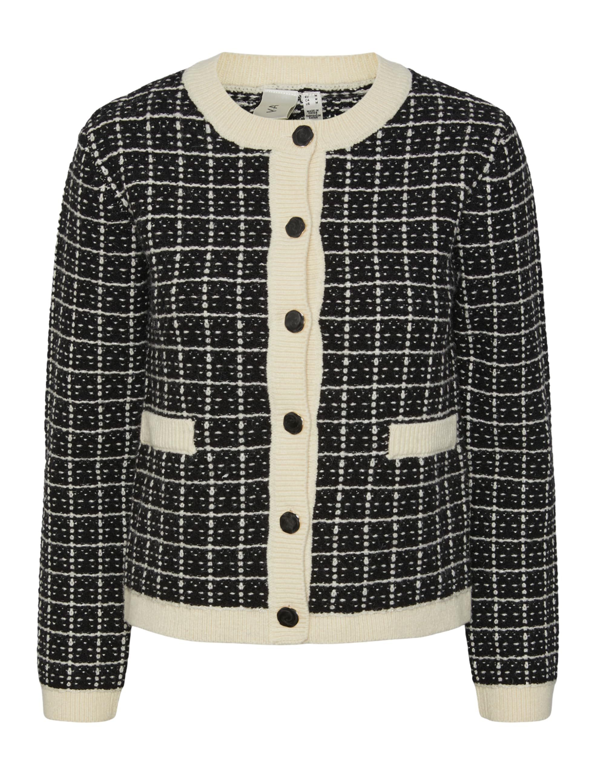 YAS Livia LS Short Knit Cardigan S. Noos, Black, L