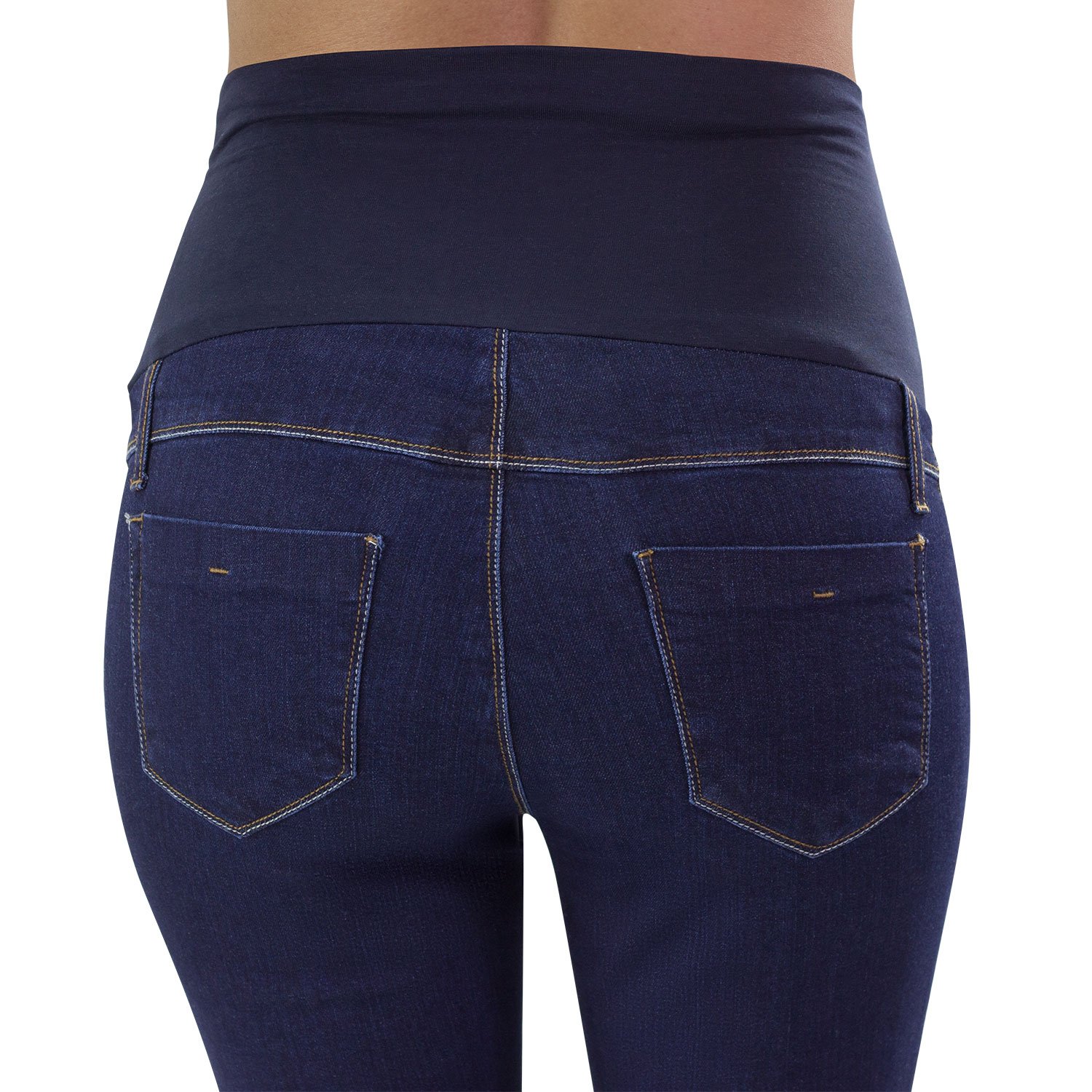 Trieste Basic - Vaqueros Premamá de Campana, Bota Ancha Bootcut, Algodón Orgánico Certificado - Made in Italy (42, Denim)