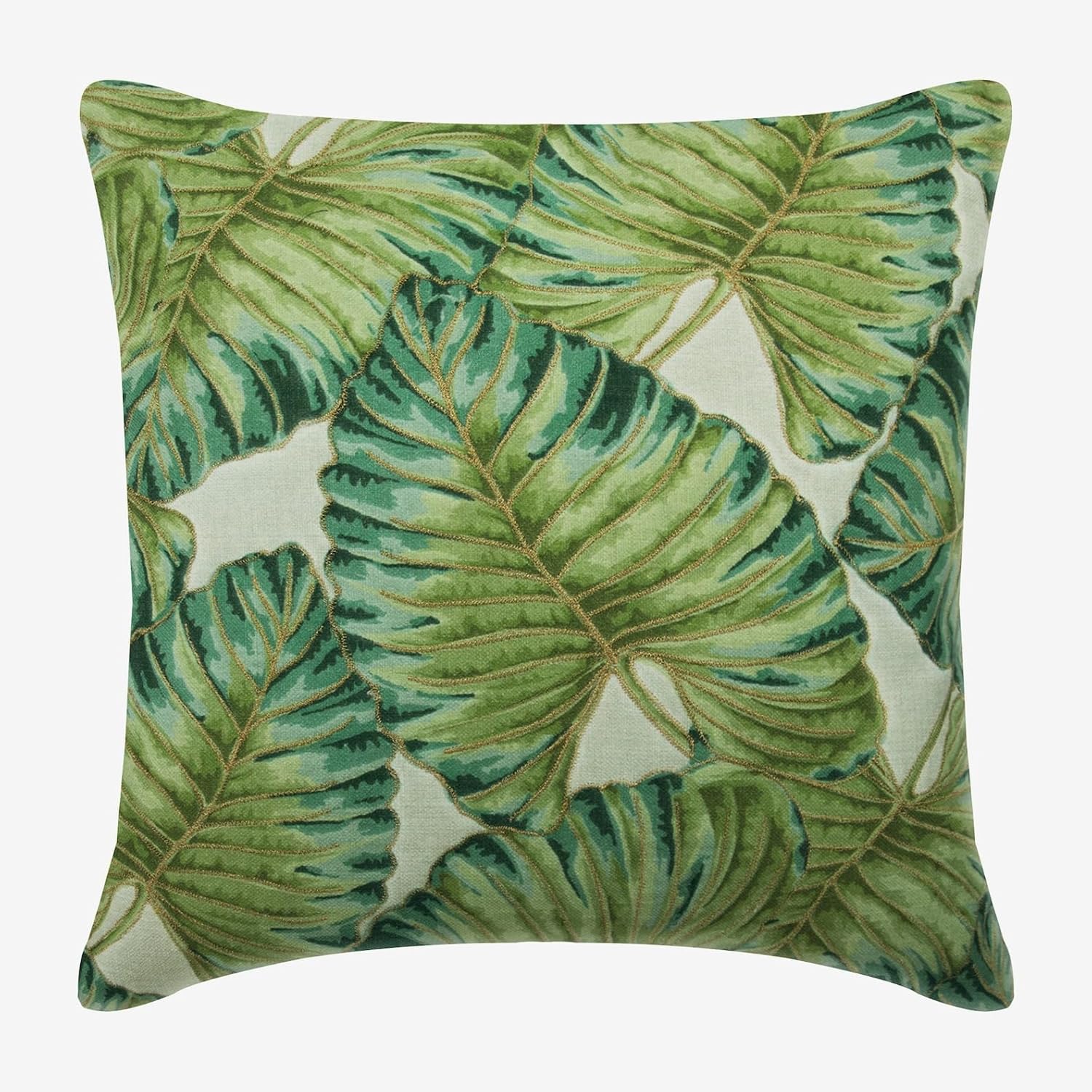 The HomeCentric Floral Decorative Throw Pillow Covers 26" x 26" | Modern Cotton Cushion Cover | Tropical Green Pillowcases for Couch, Sofa, Bed, or Living Room - Tropical Breeze