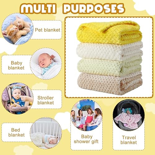 Vista 85 de Frienda Manta mullida para bebé, 4 piezas, manta mullida para niños y niñas, suave y cálida para bebés, recién nacidos, suministros de cama