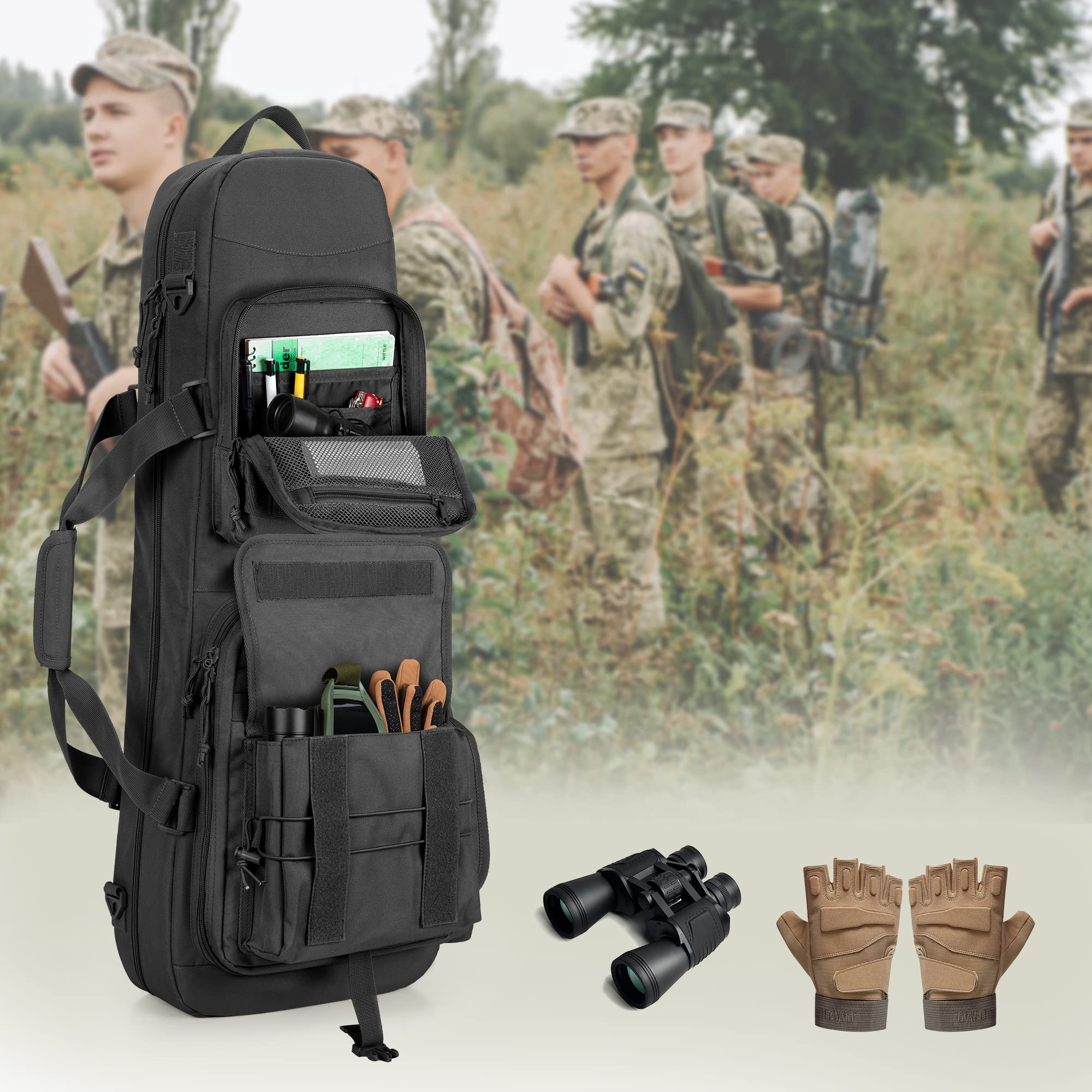 DSLEAF 71cm Gewehrtasche, Langwaffenfutteral Perfekt für Jagd und Schießen
