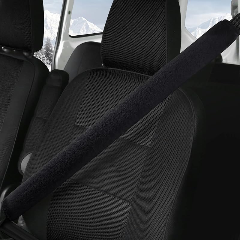Capa Protetora para Cinto de Segurança LACDL Extra Longa em Pelúcia Preta – 39,5 pol. (100 cm), 1 unidade