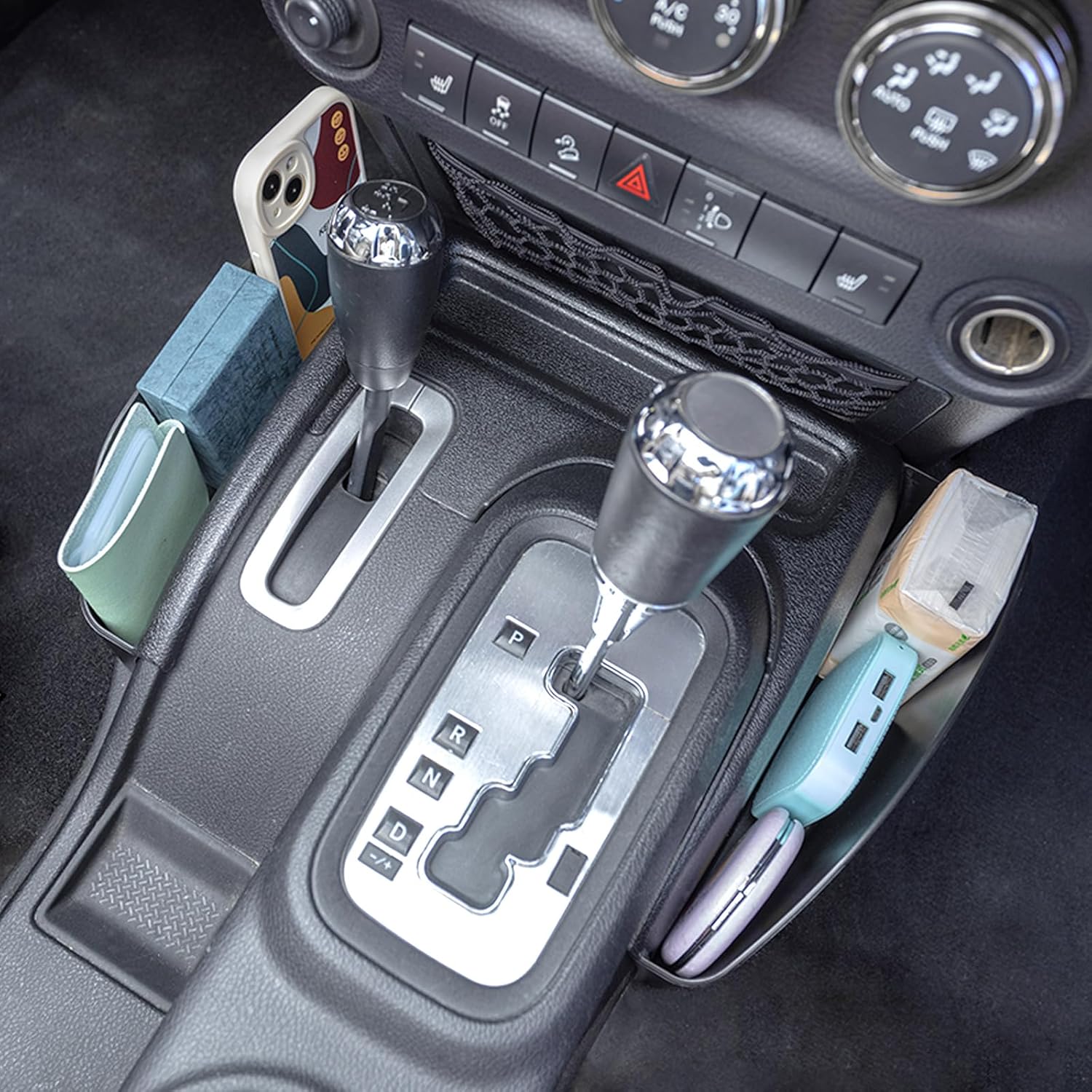 PIMCAR Tray Compatible with 2011-2018 Jeep Wrangler JK JKU Center Console Gear Shift Side Organizer Interior Accessories (Not for JL JLU)
