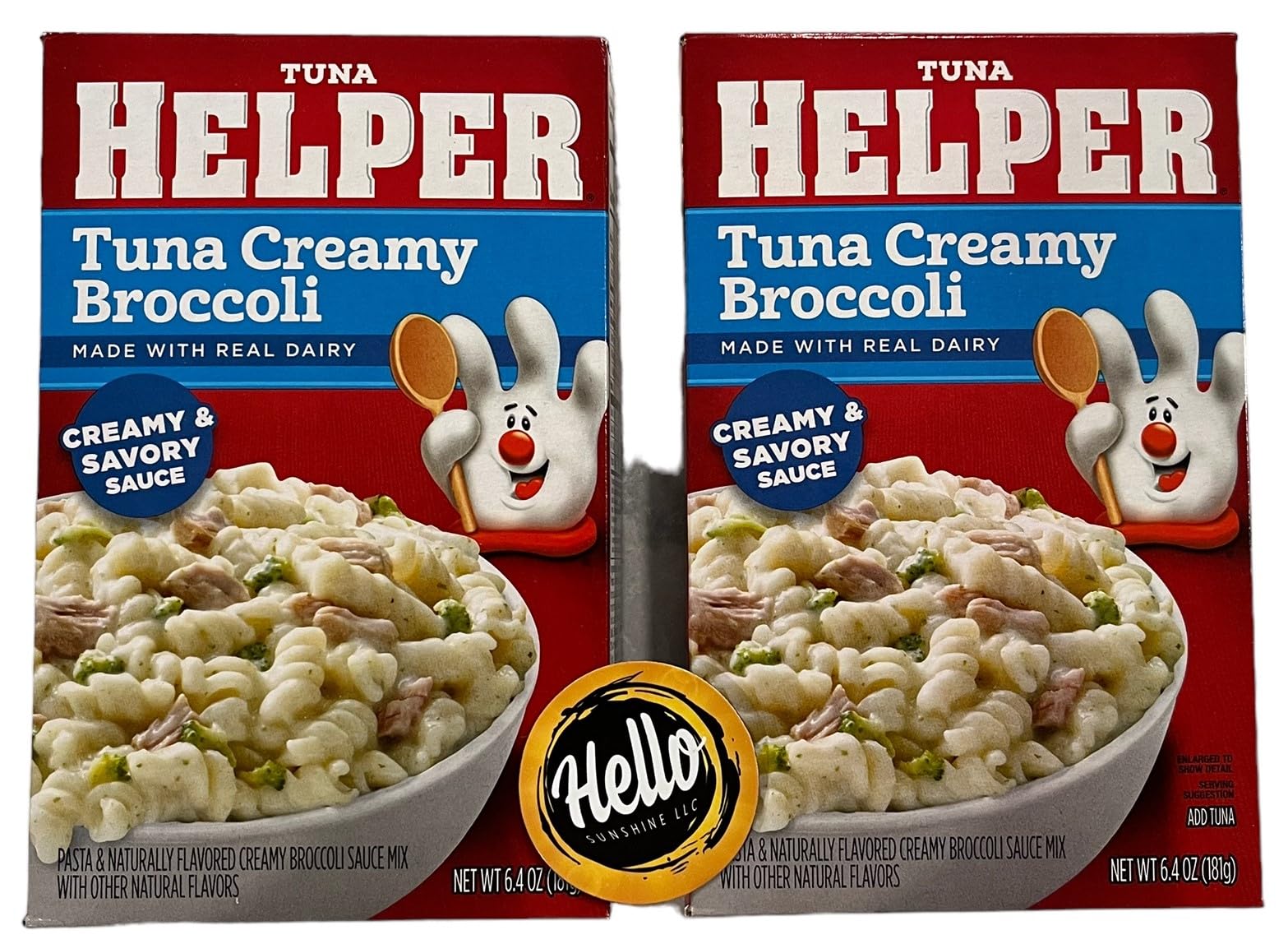 Betty Crocker Tuna Helper, Tuna Creamy Broccoli 6.4 oz. Box (Pack of 2) Includes a Hello SunShine Fridge Magnet!! (Tuna Creamy Broccoli)