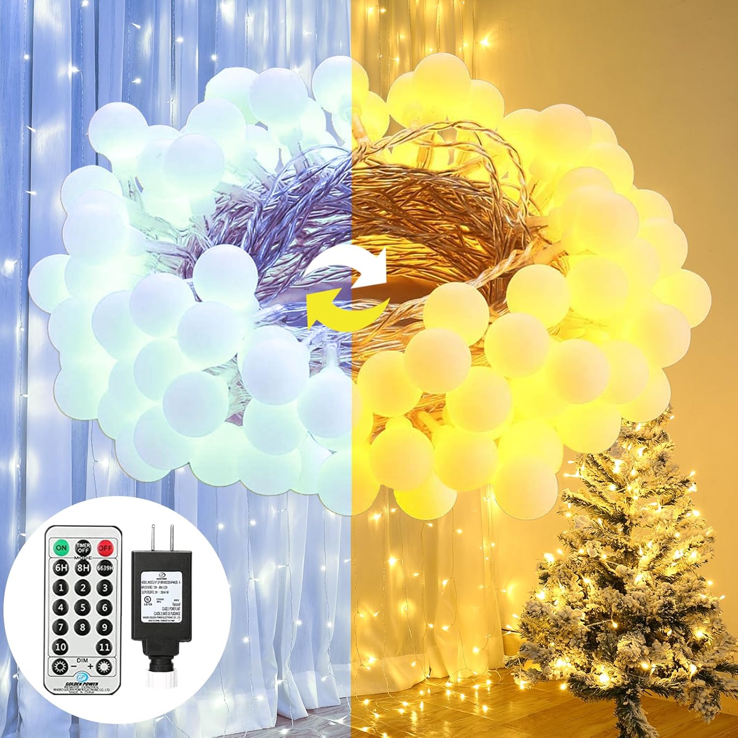 Guirnalda De 30 Libélulas De Leds Blancos Con Placa Solar