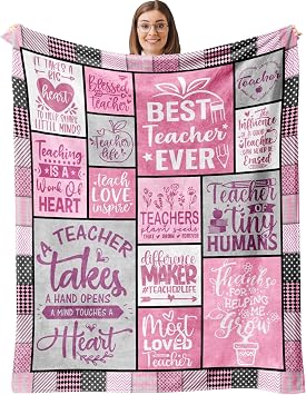Teacher Gifts for Women Blanket 60 x 50 inch - Teacher Appreciation Week/Day Gifts for Women - Thank You Gifts for Teachers - Best Gift for Teachers Appreciation Week