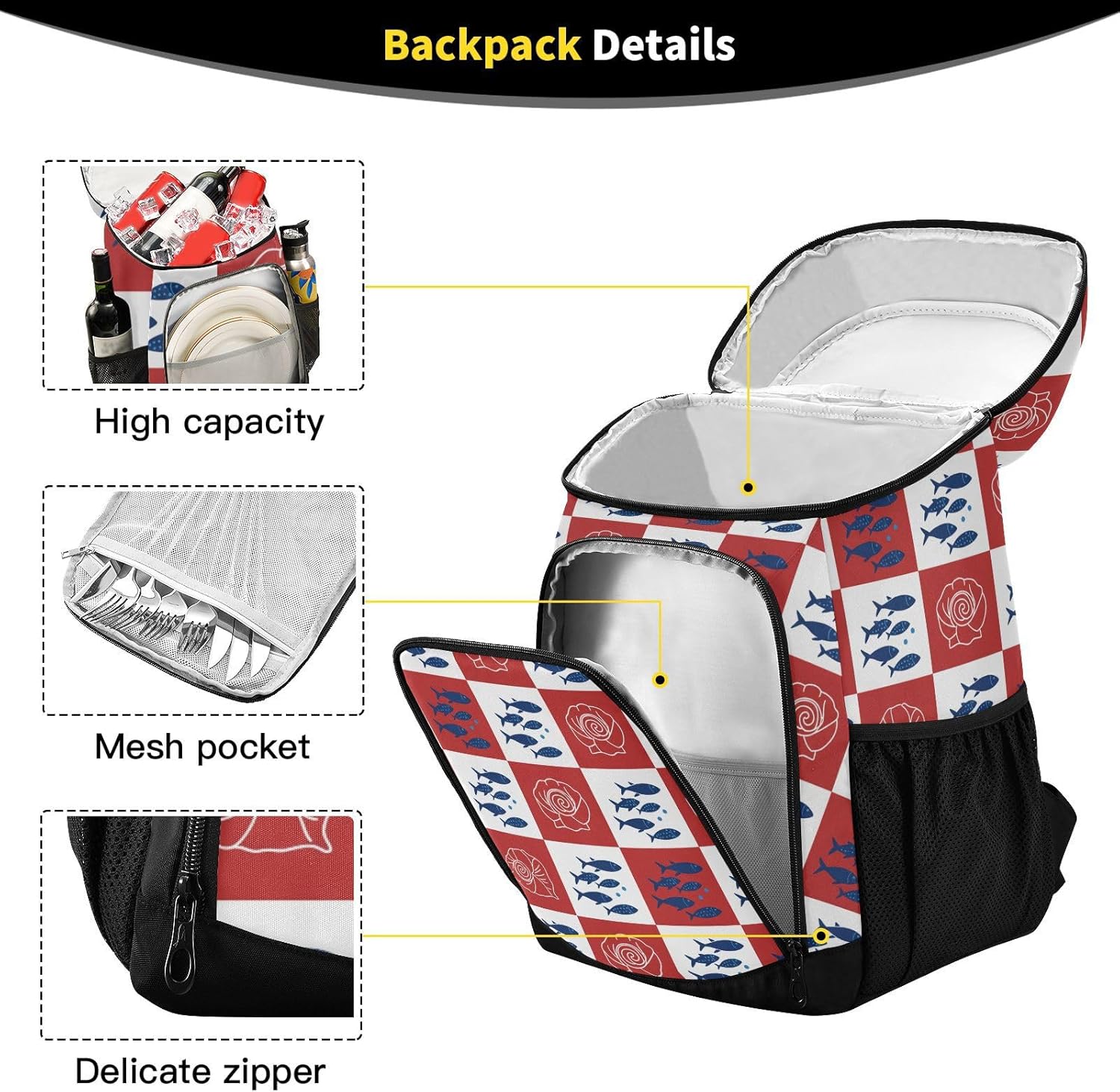 Colorful Daisies Cooler Backpack 36 Cans Leakproof Waterproof Backpack Cooler Bag Beach Accessories Travel Camping Fishing Backpack for Women Men