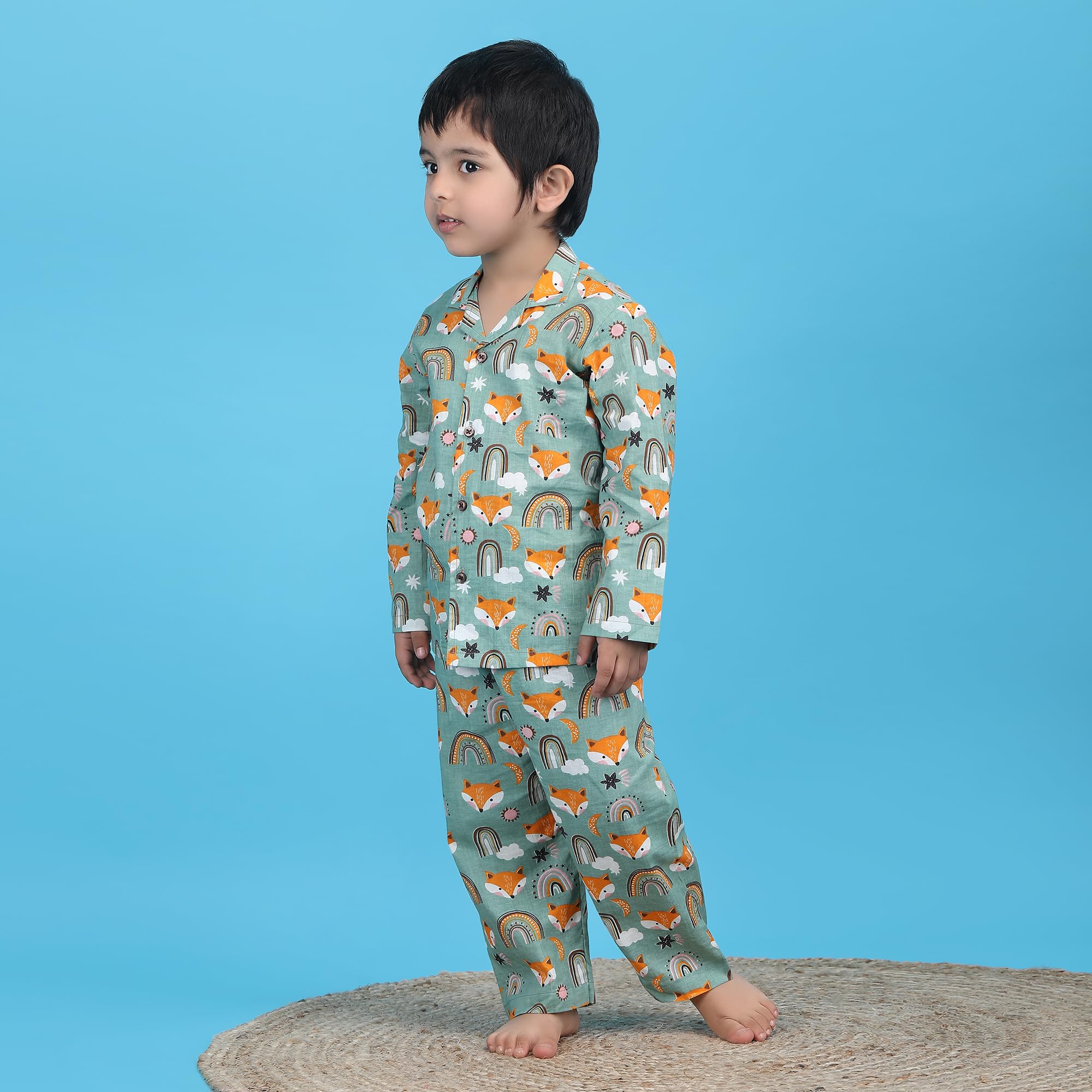 POLKA TOTS Full Sleeve Night Suit for Baby Kid - Green - 5-6 Y - Image 6 thumbnail