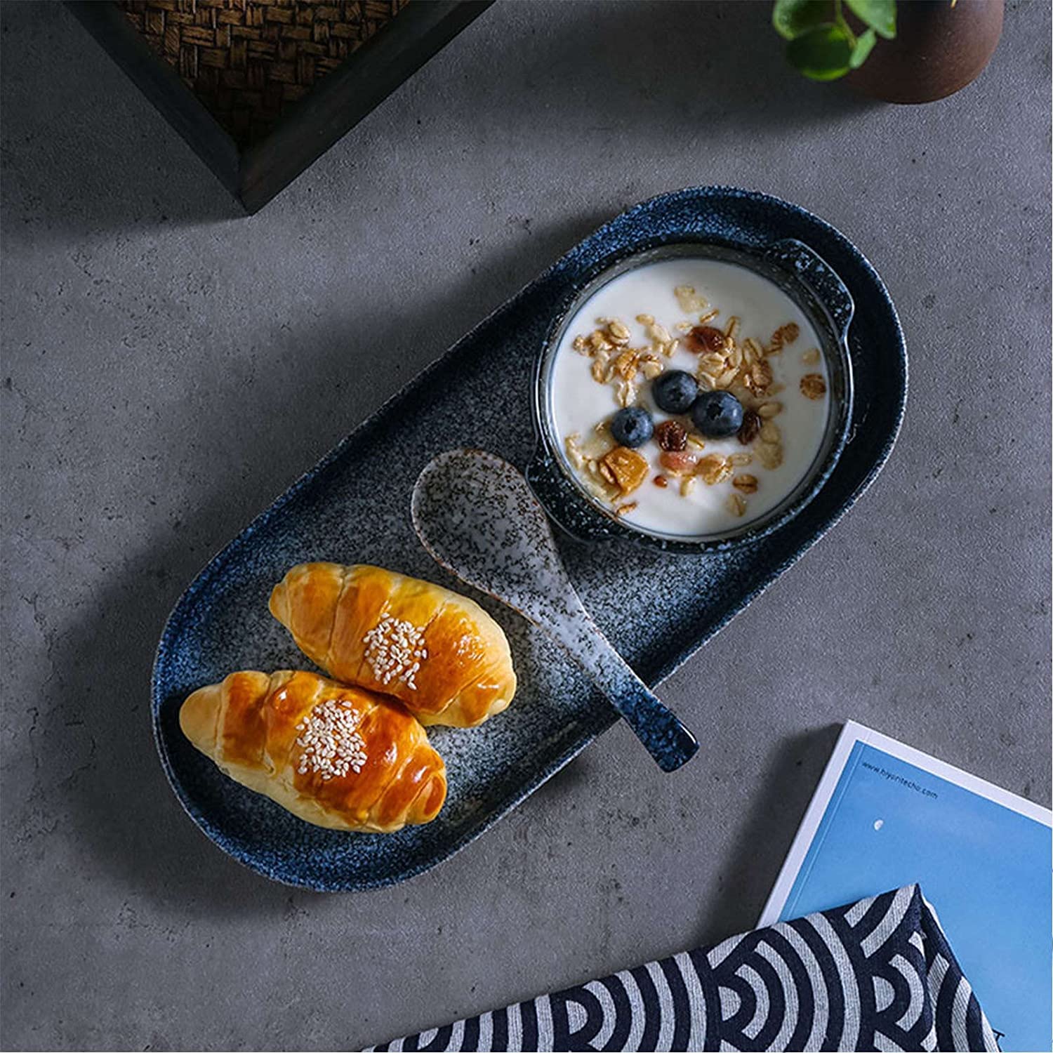 Talerz obiadowy, talerz do serwowania, miski na zupę Kubek na zupę z uchwytami, ceramiczny zestaw talerzy śniadaniowych na śniadanie Zupa kanapkowa Kawa Miski do serwowania płatków śniadaniowych-e (Ko