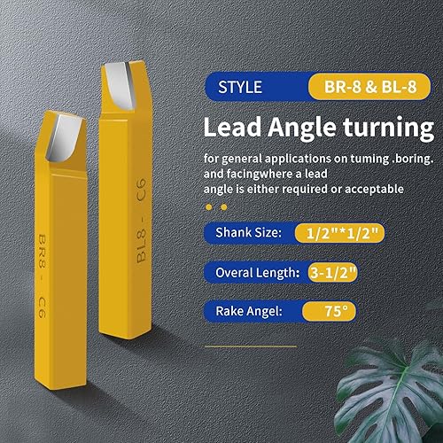 Miniatura 4 de 20 pc 3/8"Carbide Tip Tipped Cutter Tool,Metal Lathe Cutting Tools for Metal Lathe Turning, Boring, and Chamfering