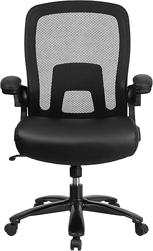 Miniatura 25 de Flash Furniture Silla giratoria grande y alta para oficina y juegos con soporte lumbar y espalda, silla de oficina ergonómica de malla con Tela