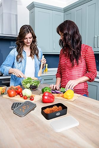 Miniatura 7 de Rallador de queso con recipiente, tapa y juego de pelador, kit de utensilios de cocina multifunción de acero inoxidable con caja estable de