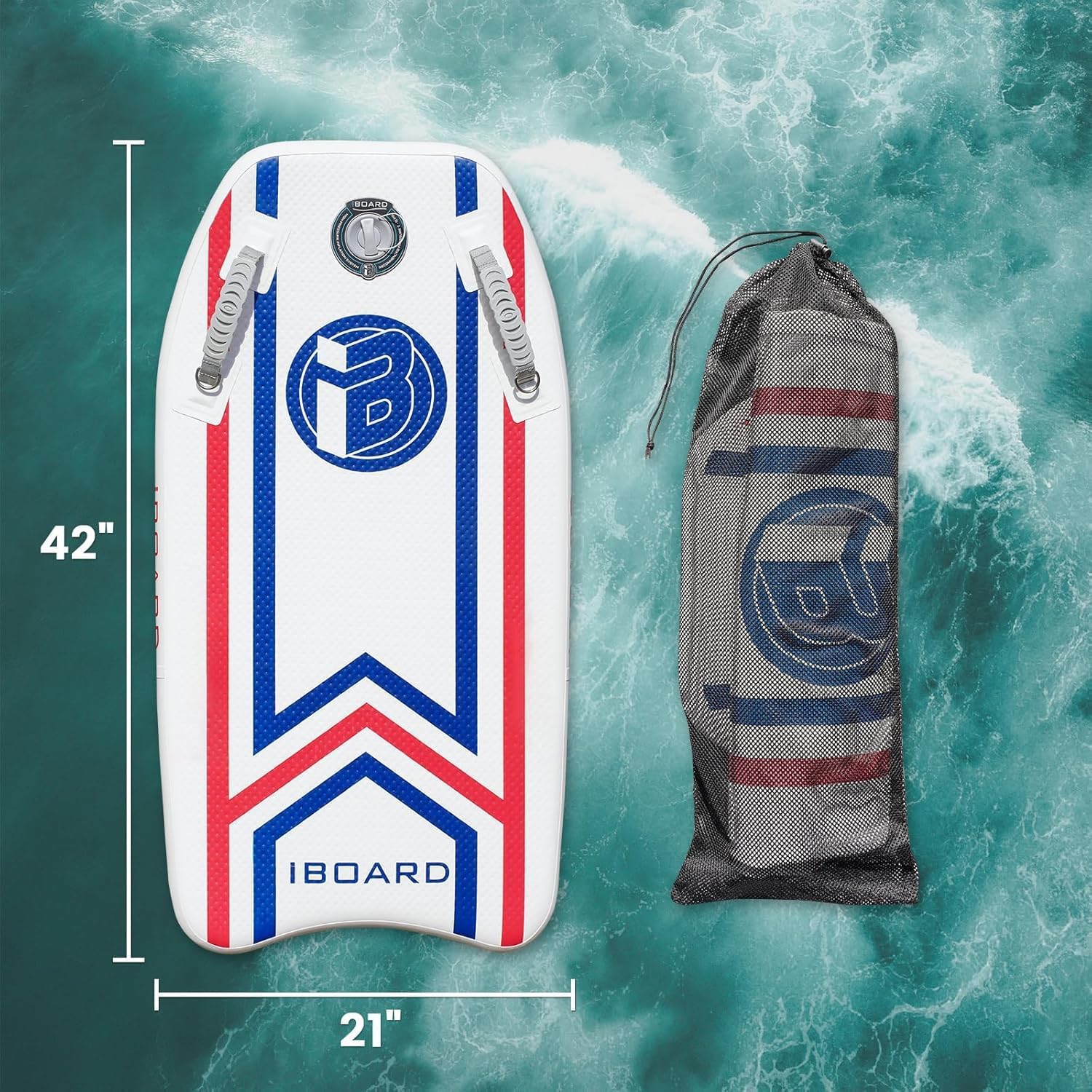 Portable Inflatable Bodyboard 42 Inch – SUP Technology, Solid & Stable Platform, High Buoyancy, Lightweight Floating Board for Adults & Teens