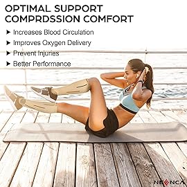 NEENCA Compression Socks, Medical Athletic Calf Socks for Injury Recovery & Pain Relief, Sports Protection-1 Pair, 20-30 mmhg