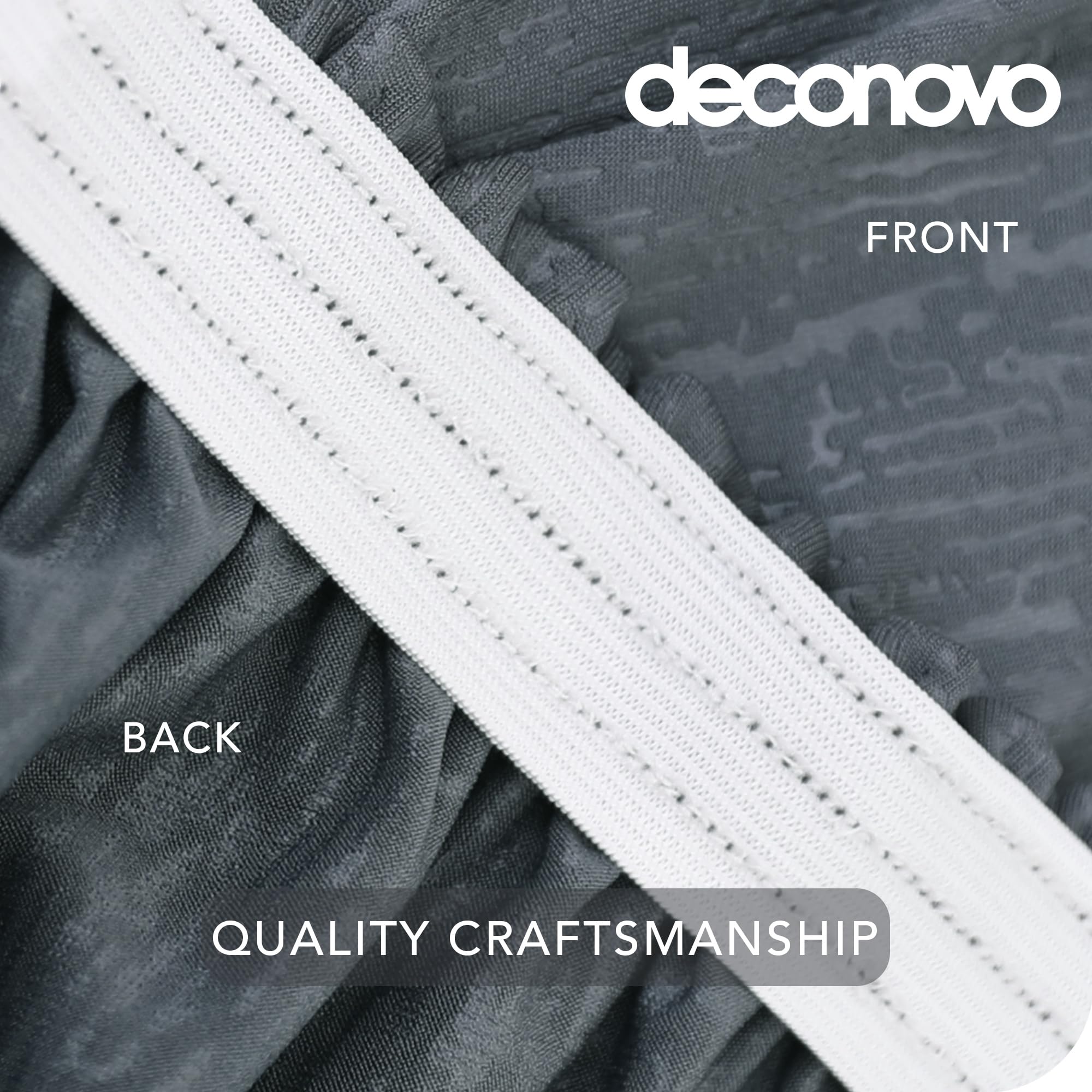 Deconovo Copridivano 3 Posti Elasticizzato con Braccioli, Antigraffio per Gatto, Universale Antiscivolo, Protezione Divano Lavabile Facile da Pulire, Grigio