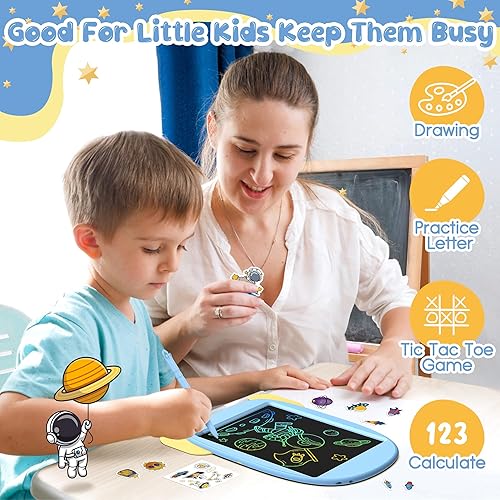 Miniatura 2 de Hockvill Tableta de escritura LCD para niños, juguete de aprendizaje, almohadilla de dibujo de cohetes para niños de 3, 4, 5, 6, 7, 8 años, tablero