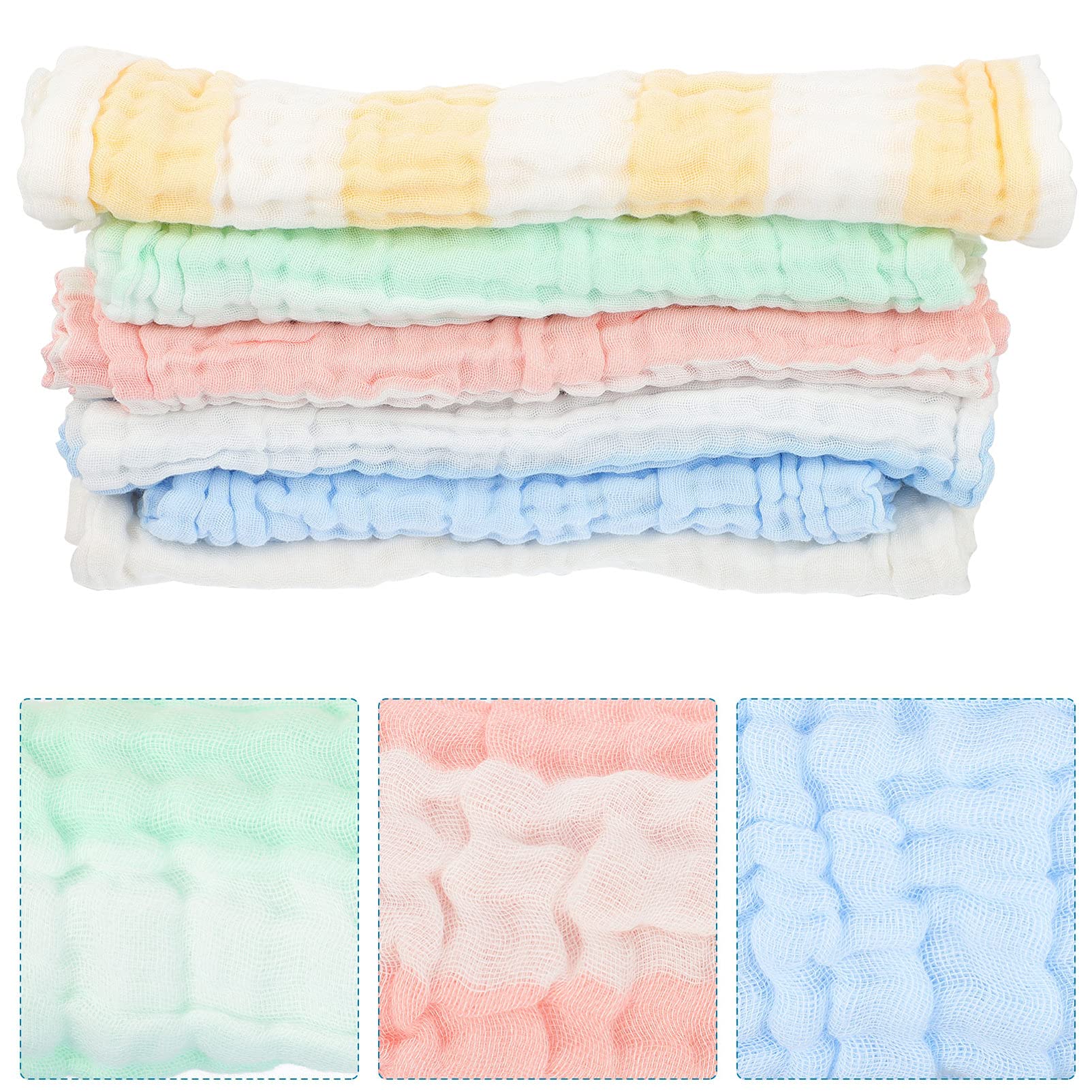 Toddmomy 12pièces Serviettes Coton Absorbantes pour Garçon Fille De Débarbouillettes Aléatoires Lingettes pour Éponge De Sueurs pour Nourrissons Et Garçon Fille
