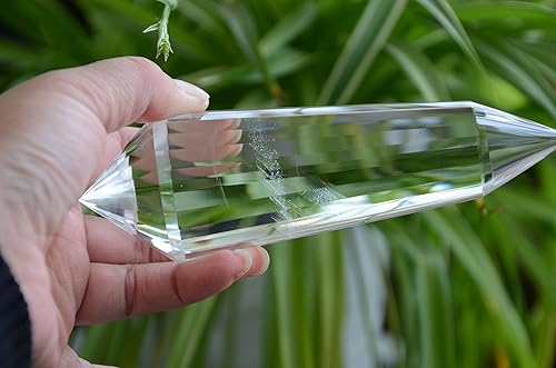 Miniatura 2 de Real Tibet Himalayan High Altitude Clear 24 Sided Crystal Point Quartz Vogel Wand 5.98 Inch Spiritual Reiki yuebang ERDBGRZA