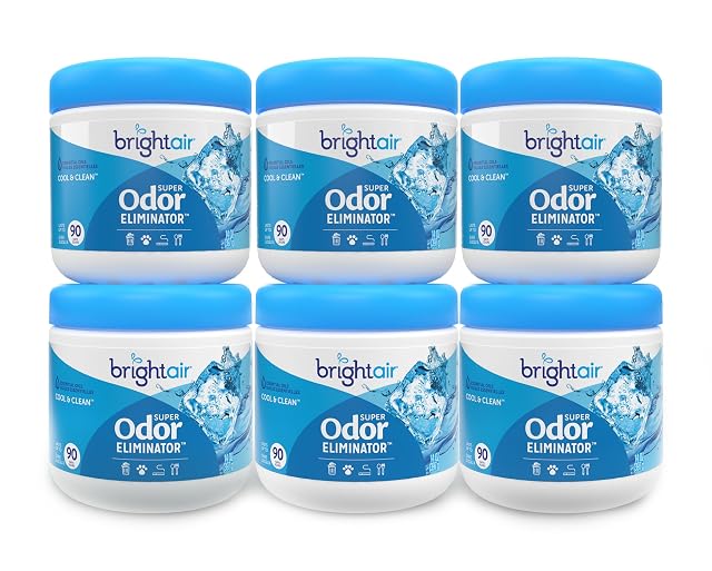 Bright Air 14 oz Super Odor Eliminator For Medium-Size Spaces Cool Clean Scent Case of 6 Air Freshener