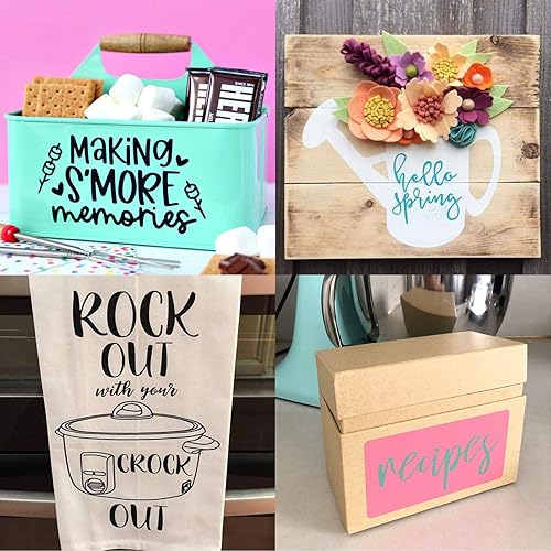 Miniatura 6 de SGHUO Permagnent ViSheets para Crficut 00 paquetes adhieren cinco paquetes de Vin 1 x 1 pulgadas incluye 00 cintas de transferencia para cortar