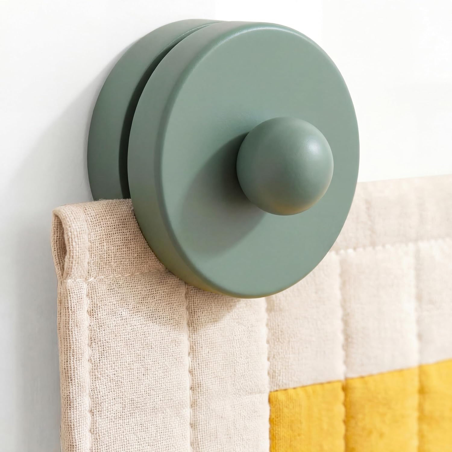 Tapestry Hangers for Walls 4 Pack - Quilt Hanger for Wall for Display, Quilt Rack - Rug Hangers for Walls, Round Clamps for Blankets and Other Textile (Sage Green)