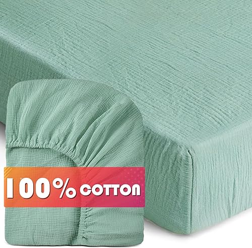 PTRBTY&HISDE Sábanas de muselina para cuna para niñas, sábanas para cuna, sábanas para cuna, sábanas suaves para cuna, sábanas ajustables para bebé