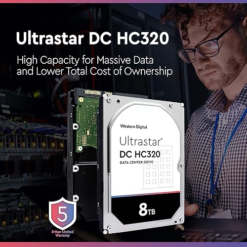Miniatura 4 de Western Digital 8TB Ultrastar DC HC320 SATA HDD - Clase 7200 RPM, SATA 6 Gbs, Caché de 256MB, 3.5" - HUS728T8TALE6L4