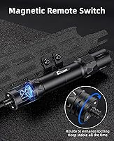 Vista 3 de EZshoot Luz de rifle de 2500 lúmenes compatible con M-Rail, luz Ar recargable con interruptor de presión remoto magnético, linterna táctica