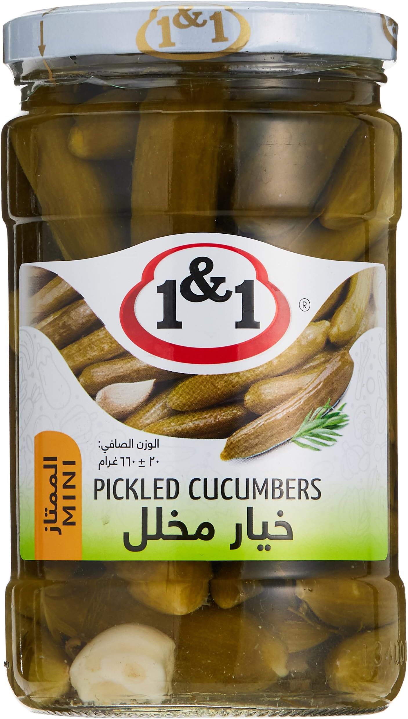1&1 Mini Cucumbers Pickeld 660 g