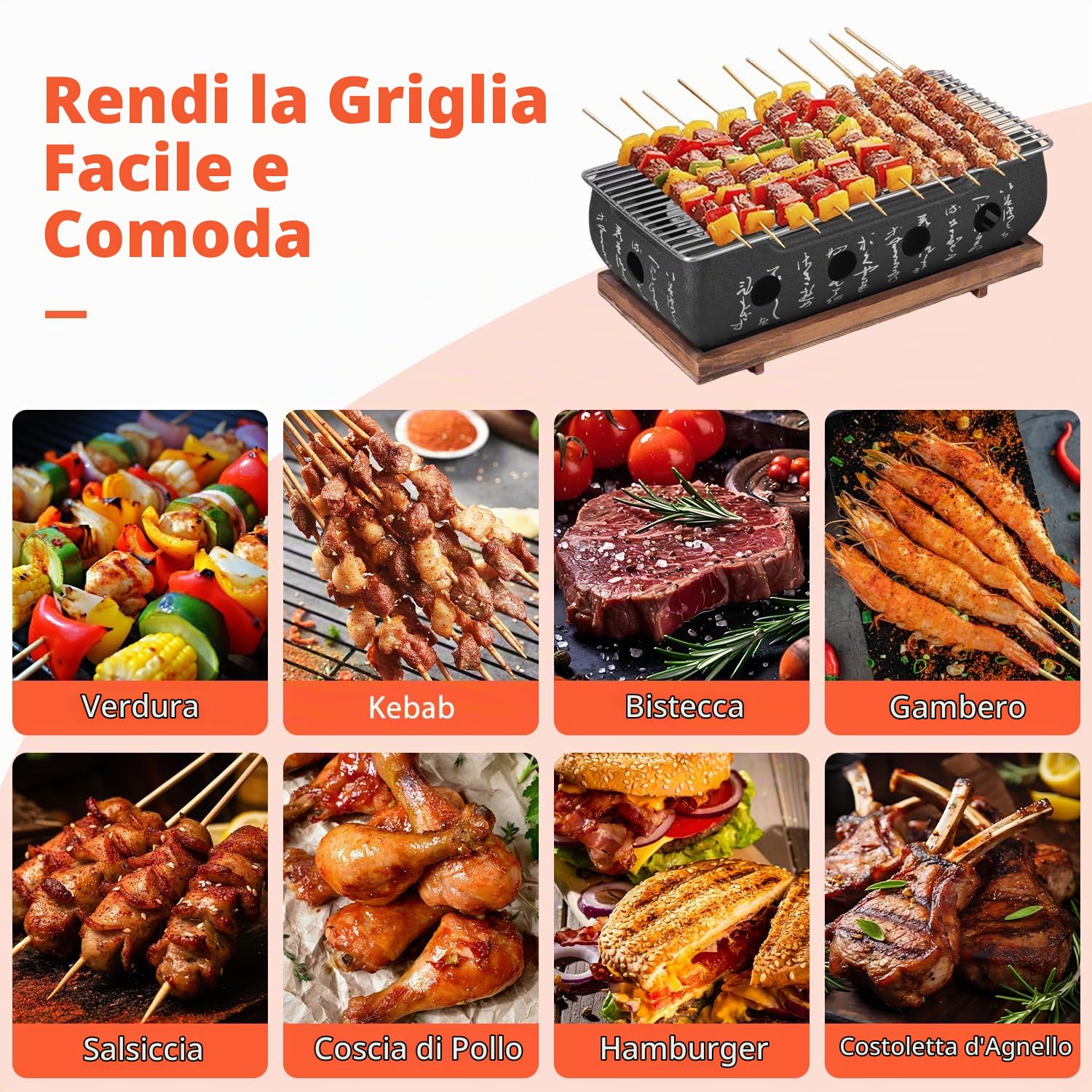 Tissting Barbecue Stove Stile Giapponese BBQ Grill Camping Stove,36x18x13cm | Contenitore di Combustibile Base con Piatto Portatile Stufa a Carbone per Casa Strumenti Barbecue