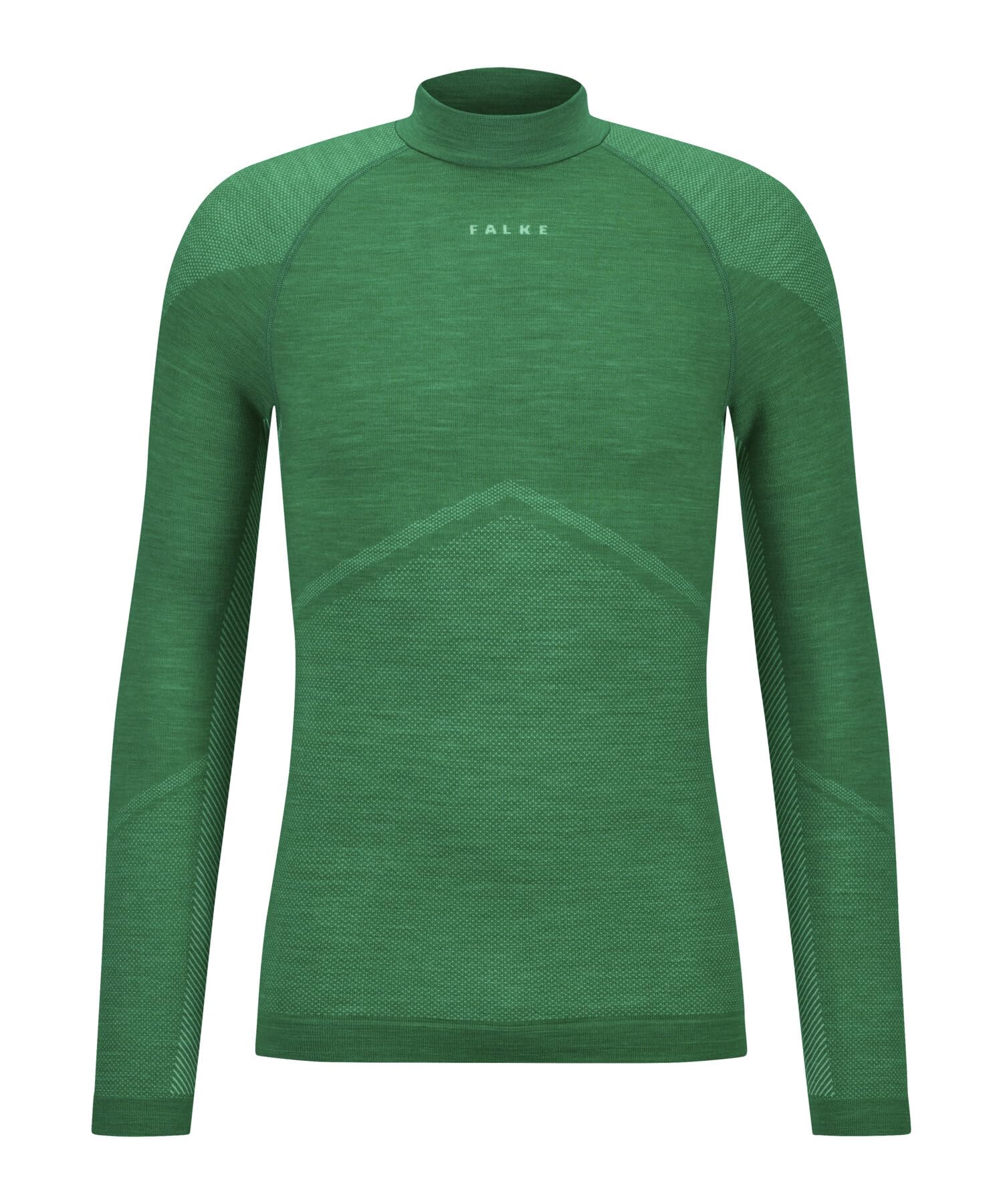 FALKE Mężczyźni Warstwa podstawowa (góra) Wool-Tech Round Neck M L/s Sh Wełna Materiał funkcjonalny szybkoschnące ciepłe 1 Sztuka, Zielony Grass Green 7014 Trend, XL