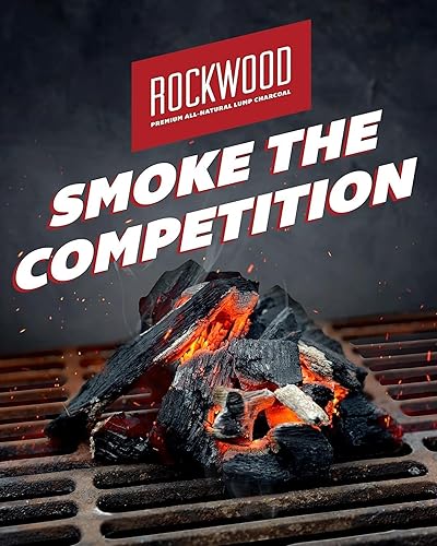 Miniatura 12 de Rockwood Carbón vegetal natural – Mezcla de madera dura de roble, nogal y cereza para ahumar barbacoa, asar a alta temperatura y cocinar al aire