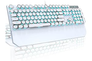 MageGee Typewriter Style Retro Mechanical Gaming Keyboard with Round Keycaps
