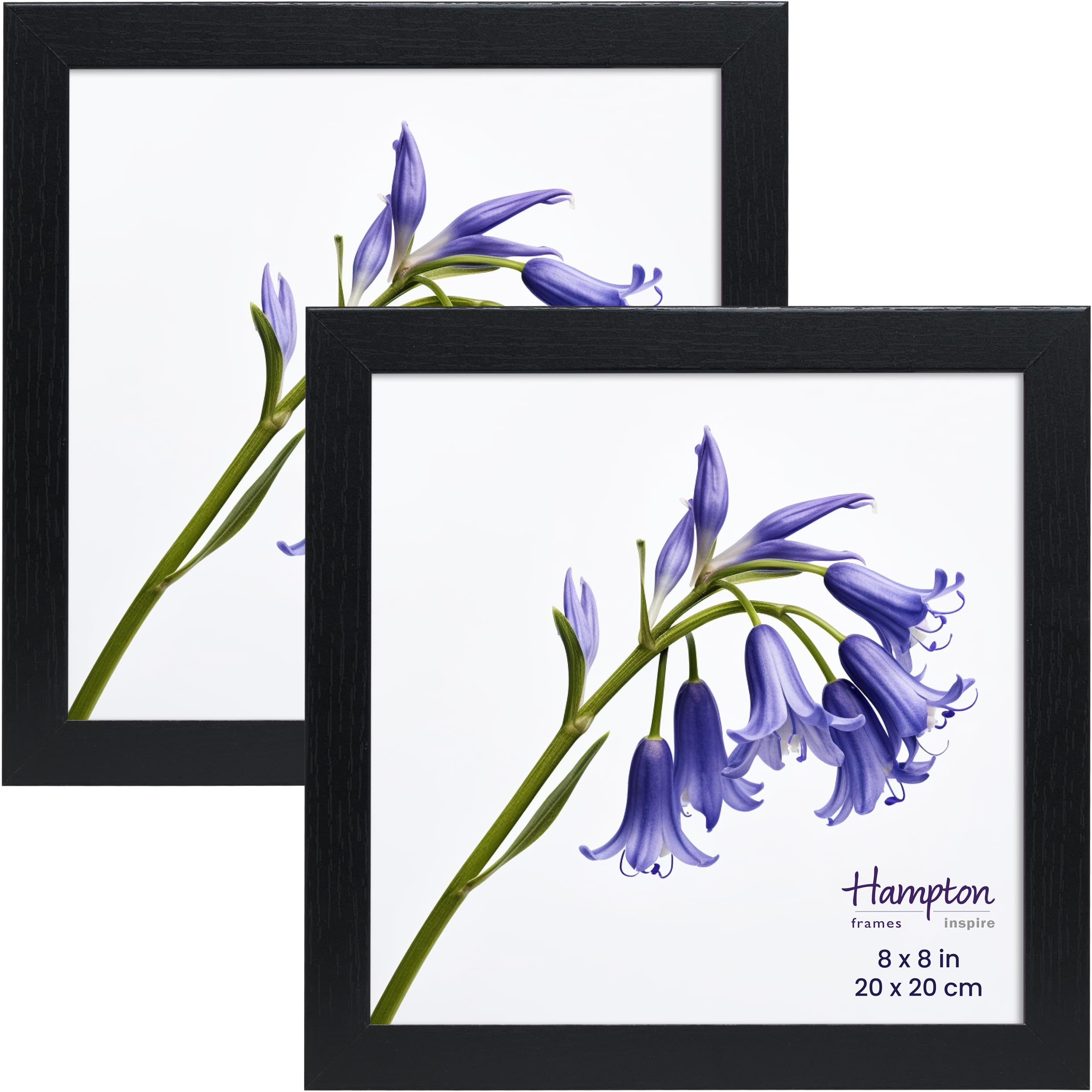 Inspire By Hampton CAMBRIDGE 8x8 (20x20cm) Black Square Picture Frame Acrylic (Non-Glass) Pack of 2