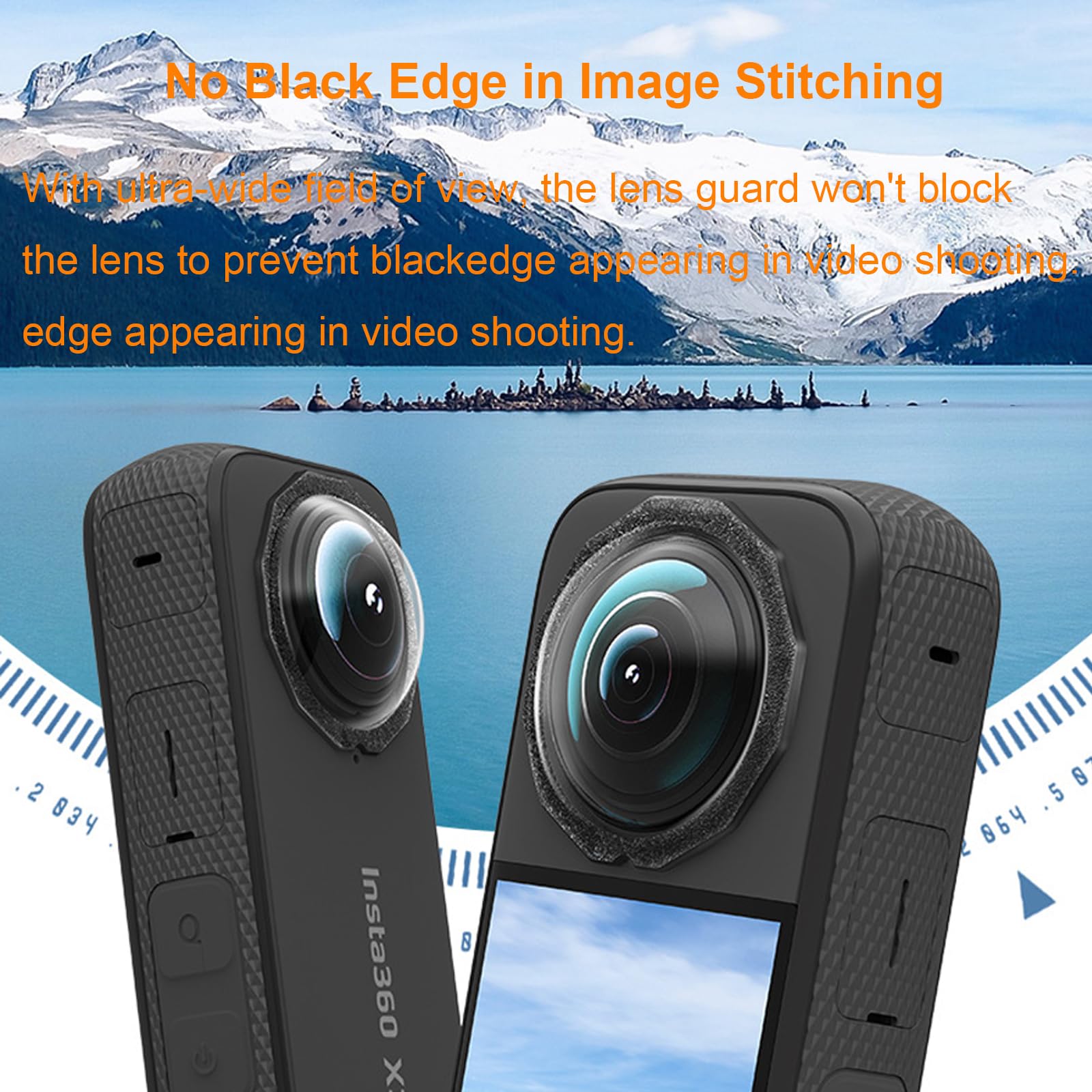 Gdraco Copriobiettivo per fotocamera insta 360 X3 Action Camera, materiale ad alta tenacità, antigraffio, pellicola protettiva per obiettivo Full HD