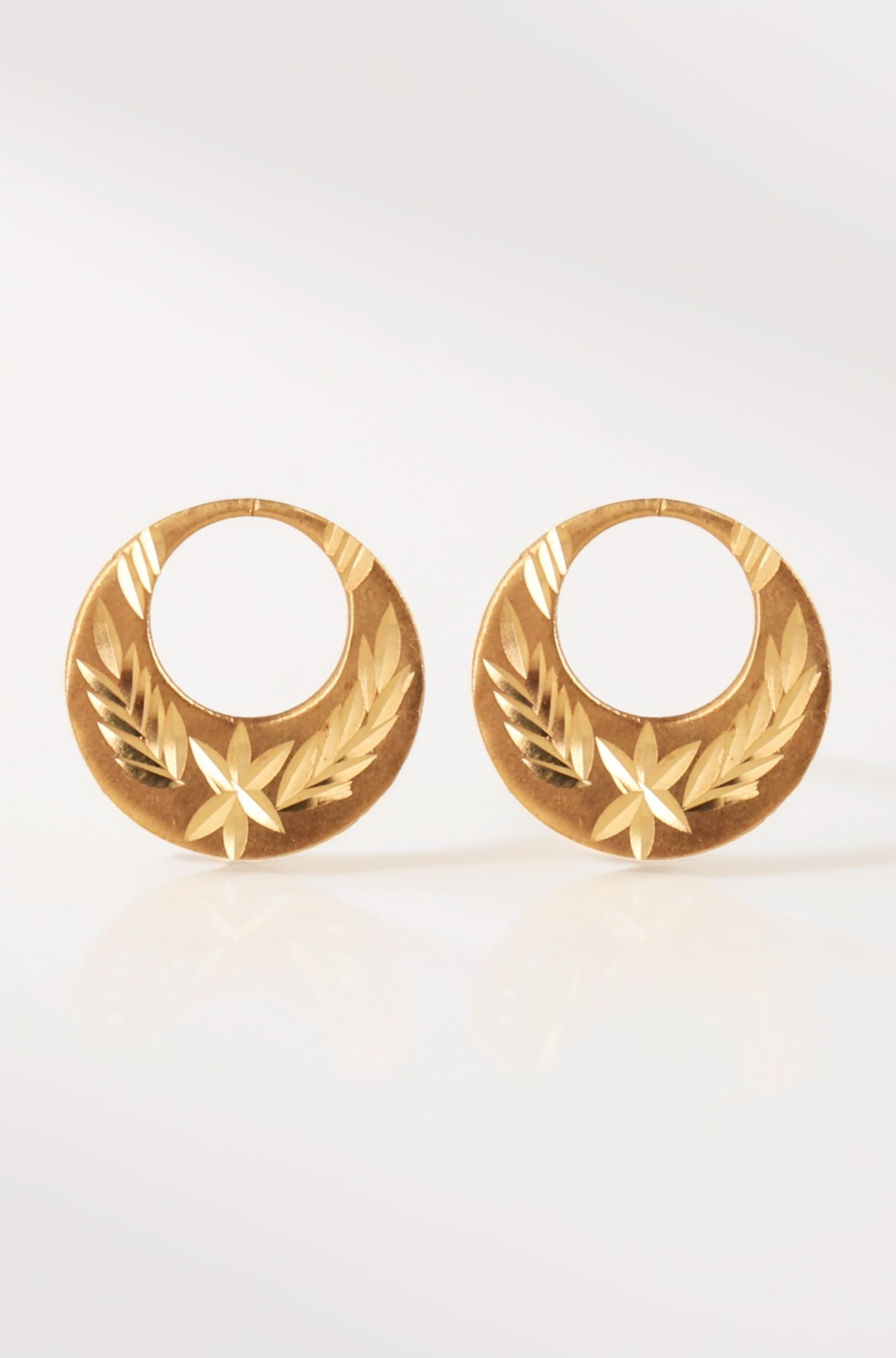 1 Micron 22K Gold Plated Nattiyan Earrings For Men's Panjabi Boy | Gold Plated Brass Material Golden Hoop Studs Earrings Bali For Mens Fashion's